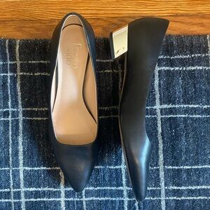 Franco Sarto Silver Block Heel Ballet Flats